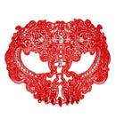 Red Lace Skull Mask Decorated With Strass & Gems