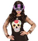 Dia De Los Muertos Eyemask Decorated  Purple & Black Roses
