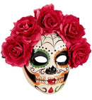 Dia De Los Muertos Mask Decoratedwith Red Roses