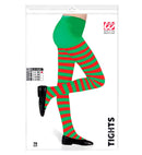 Green-Red Striped Pantyhose 70 Den