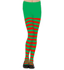 Green-Red Striped Pantyhose 70 Den