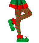 Green-Red Striped Pantyhose 70 Den