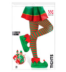 Green-Red Striped Pantyhose 70 Den
