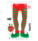 Green-Red Striped Pantyhose 70 Den