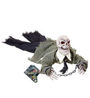 Sound Sensor Activated Animated Skeleton Groundbreaker Wth Crawling Body, Light-Up Skull And Screaming For Help 80 Cm