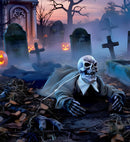 Sound Sensor Activated Animated Skeleton Groundbreaker Wth Crawling Body, Light-Up Skull And Screaming For Help 80 Cm