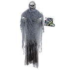 Sound Sensor Activated Animated Grim Reaper With Turning Head, Light-Up Eyes And Sound 100 Cm