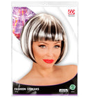 Black-White Fashion Streaks Wig In Polybag