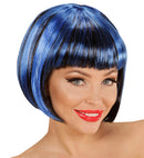 Black-Blue Fashion Streaks Wig In Polybag