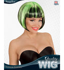 Black-Green Fashion Streaks Wig In Polybag