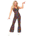 The 70S Groovy Style - Blue Flowers  Jumpsuit 
