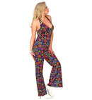 The 70S Groovy Style - Blue Flowers  Jumpsuit 