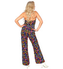 The 70S Groovy Style - Blue Flowers  Jumpsuit 