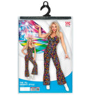 The 70S Groovy Style - Blue Flowers  Jumpsuit 