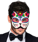 Dia De Los Muertos Cat Chinless Fabric Mask