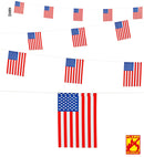 Usa Flag Garland 6 M  Flag Size 15 X 20,5 Cm  - Flame Retardant