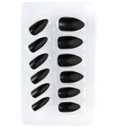 Set Of 12 Self-Adhesive Black Stiletto Nails