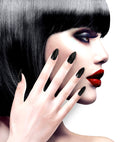 Set Of 12 Self-Adhesive Black Stiletto Nails