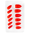 Set Of 12 Self-Adhesive Red Stiletto Nails