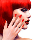Set Of 12 Self-Adhesive Red Stiletto Nails