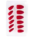 Set Of 12 Self-Adhesive Burgundy Stiletto Nails