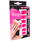 Set Of 12 Self-Adhesive Neon Pinkairbrush Nails