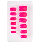 Set Of 12 Self-Adhesive Neon Pinkairbrush Nails