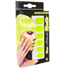 Set Of 12 Self-Adhesive Neon Yellow Airbrush Nails
