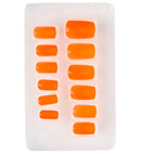 Set Of 12 Self-Adhesive Neon Orange Airbrush Nails