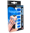Set Of 12 Self-Adhesive Neon Blueairbrush Nails
