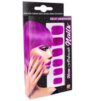 Set Of 12 Self-Adhesive Neon Purple Airbrush Nails