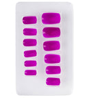 Set Of 12 Self-Adhesive Neon Purple Airbrush Nails