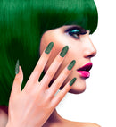 Set Of 12 Self-Adhesive Emerald Y Nails