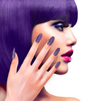 Set Of 12 Self-Adhesive Purple Y Nails
