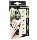 Set Of 12 Self-Adhesive Glow In The Dark Spider Nails