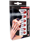 Set Of 12 Self-Adhesive Bloody Metallic Silver Nails