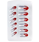 Set Of 12 Self-Adhesive Bloody Metallic Silver Nails
