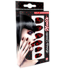 Set Of 12 Self-Adhesive Bloody Black Stiletto Nails