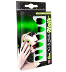 Set Of 12 Self-Adhesive Black Fade-In Neon Green Stiletto Nails