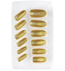Set Of 12 Self-Adhesive Iridescent Gold Y Nails
