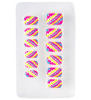 Set Of 12 Self-Adhesive Neon Stripes Nails