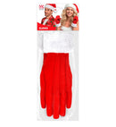 Santa Claus Gloves With Plush Trim