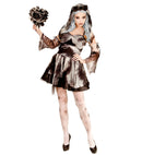 Death Bride  Dress, Sleeves, Headpiece With Black Roses & Veil 