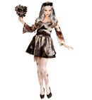 Death Bride  Dress, Sleeves, Headpiece With Black Roses & Veil 