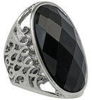 Black Gem Gothic Ring