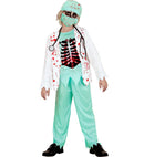 Zombie Doctor  Bloody Jacket With Shirt & Bones Eva Chest, Pants, Hat, Face Mask, Stethoscope 