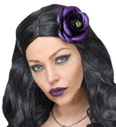 Purple Rose Hair Clip With Cat Eye