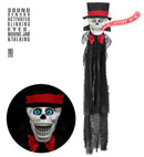 Sound Sensor Activated Blinking Eyes & Moving Jaw Talking Animated Groom'S Skull 80 Cm - Speaks 3 Different Rhymes