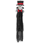 Sound Sensor Activated Blinking Eyes & Moving Jaw Talking Animated Groom'S Skull 80 Cm - Speaks 3 Different Rhymes
