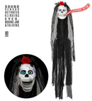 Sound Sensor Activated Blinking Eyes & Moving Jaw Talking Animated Bride'S Skull 80 Cm - Speaks 3 Different Rhymes